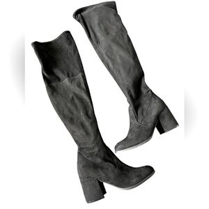 Unisa Women’s Black Over the Knee Boots Faux Suede Pull On SZ 7